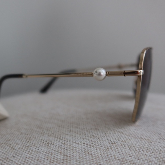 Jimmy Choo Pua Pale Gold Square Sunglasses with Crystals main image 5